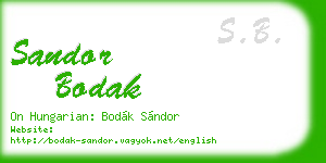 sandor bodak business card